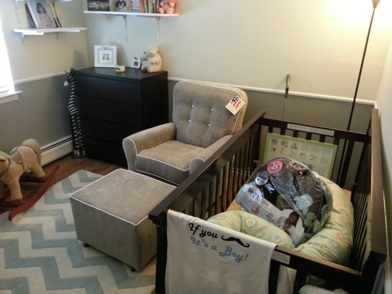 mismatched furniture nursery